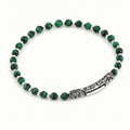 Single Lock Long Gem Stone Bracelet in Sterling Silver