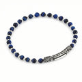 Single Lock Long Gem Stone Bracelet in Sterling Silver