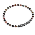 Single Lock Long Gem Stone Bracelet in Sterling Silver