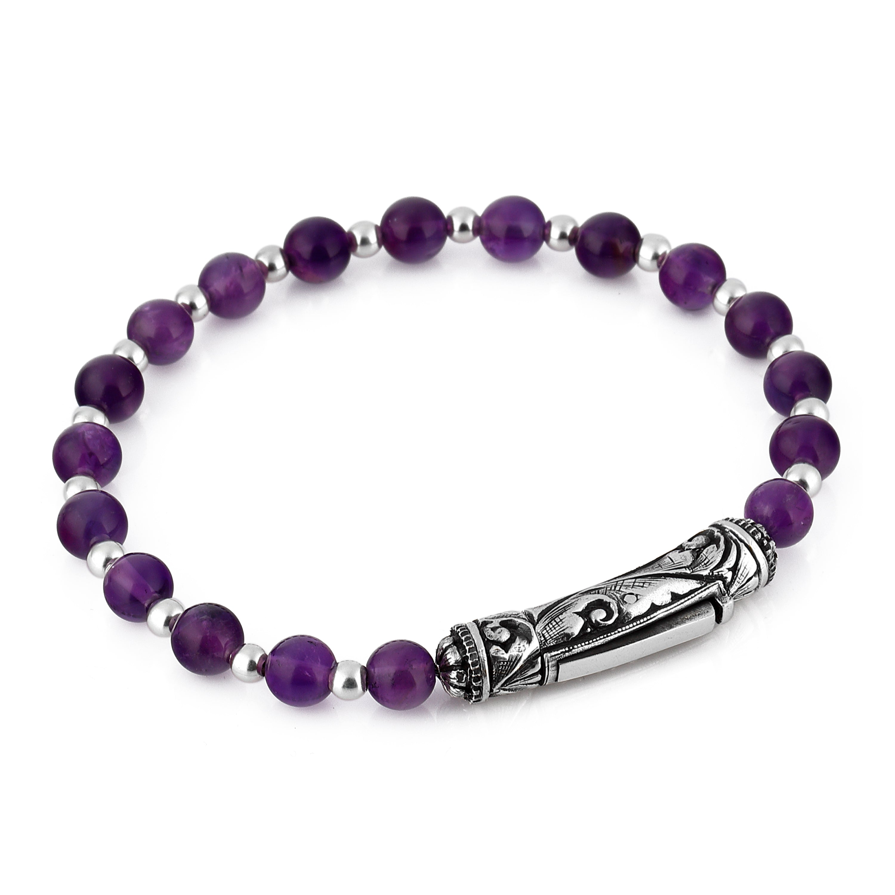 Single Lock Engraved G.s. Bracelet in Sterling Silver