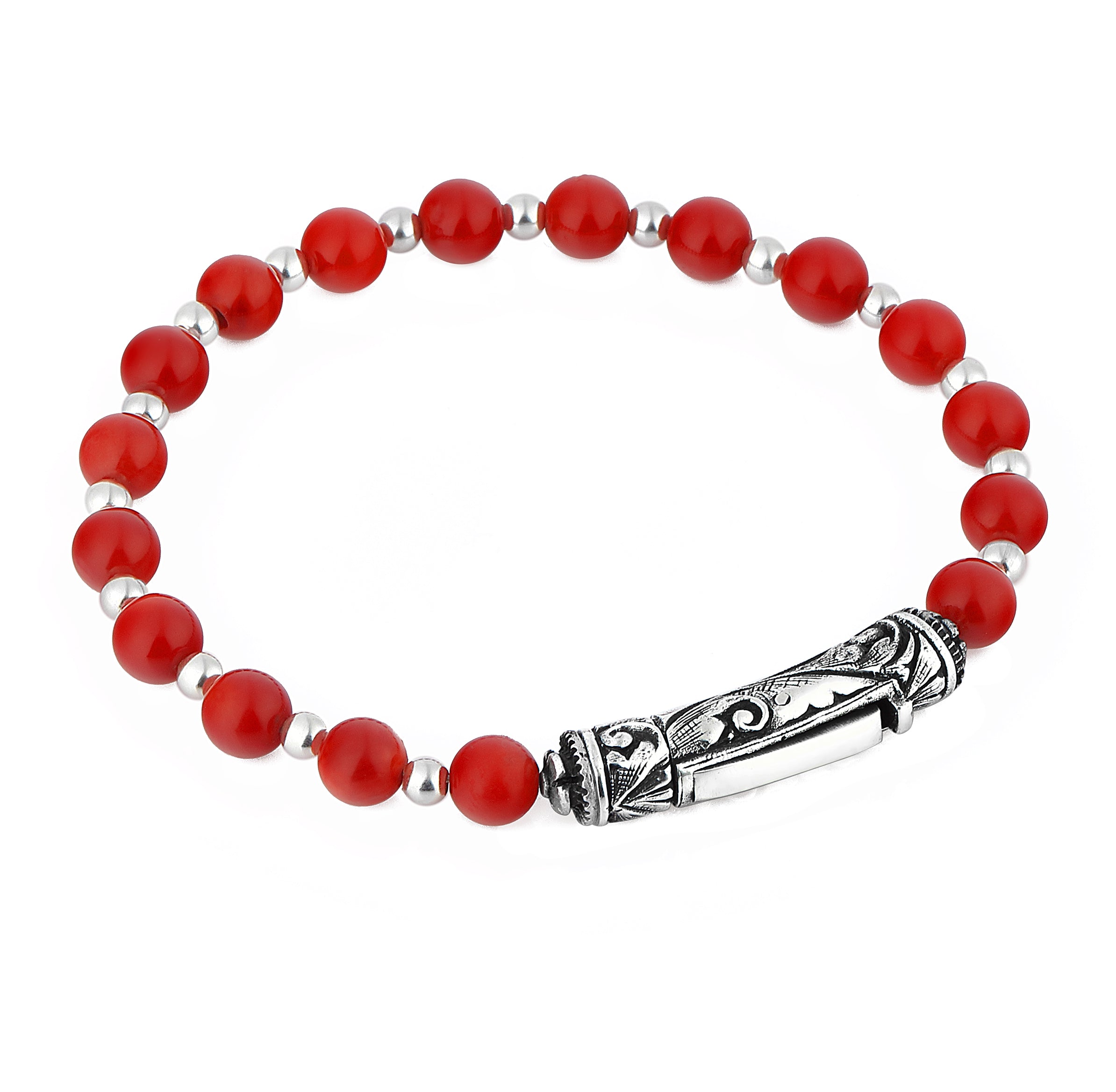 Single Lock Engraved G.s. Bracelet in Sterling Silver