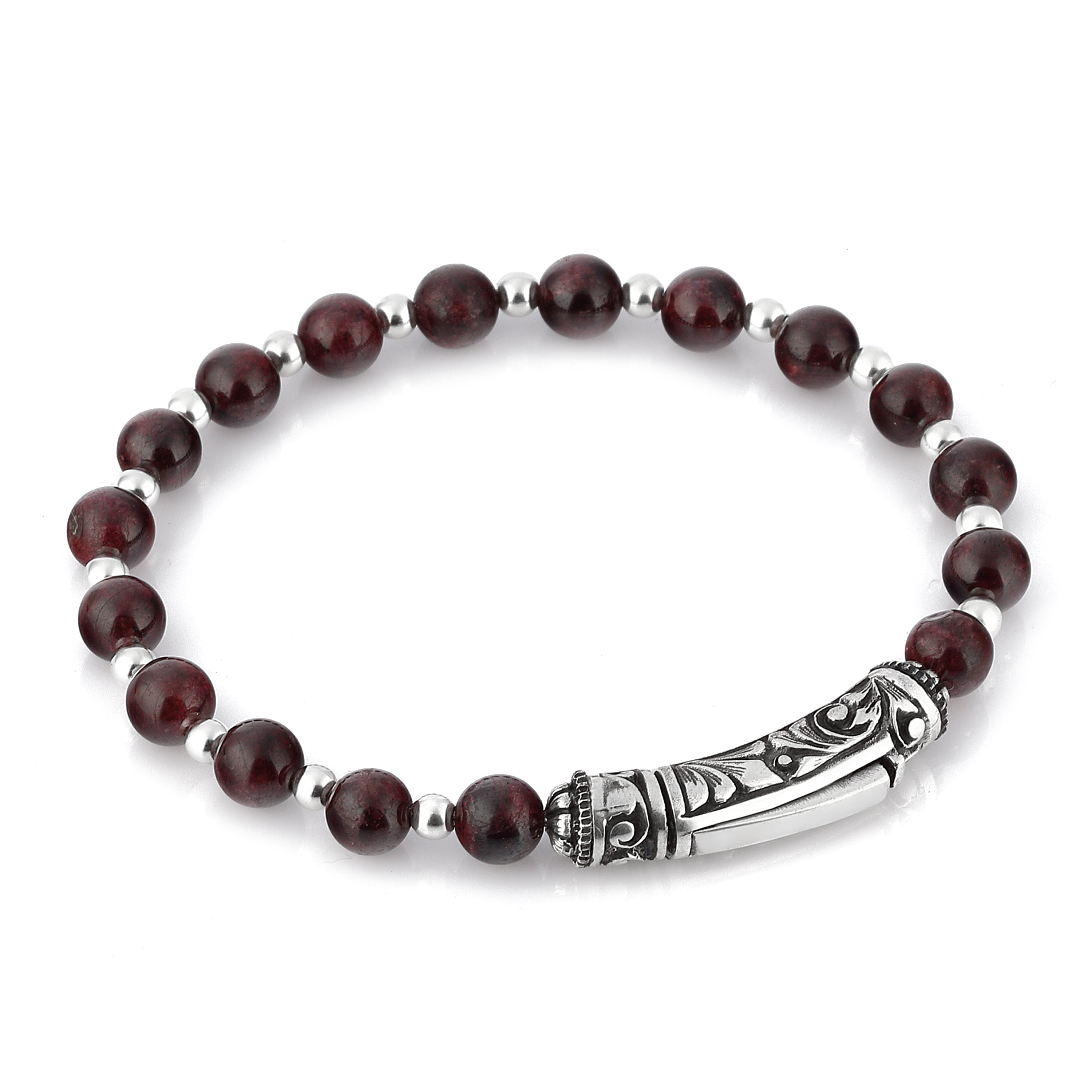 Single Lock Engraved G.s. Bracelet in Sterling Silver