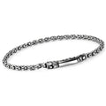 Single Lock Long Chain Bracelet in Sterling Silver