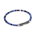 Single Lock Waves Gem Stone Bracelet in Sterling Silver