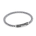 Single Lock Waves Gem Stone Bracelet in Sterling Silver