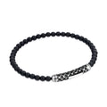 Single Lock Waves Gem Stone Bracelet in Sterling Silver