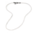 Skull Lock Pearl Necklace in Sterling Silver