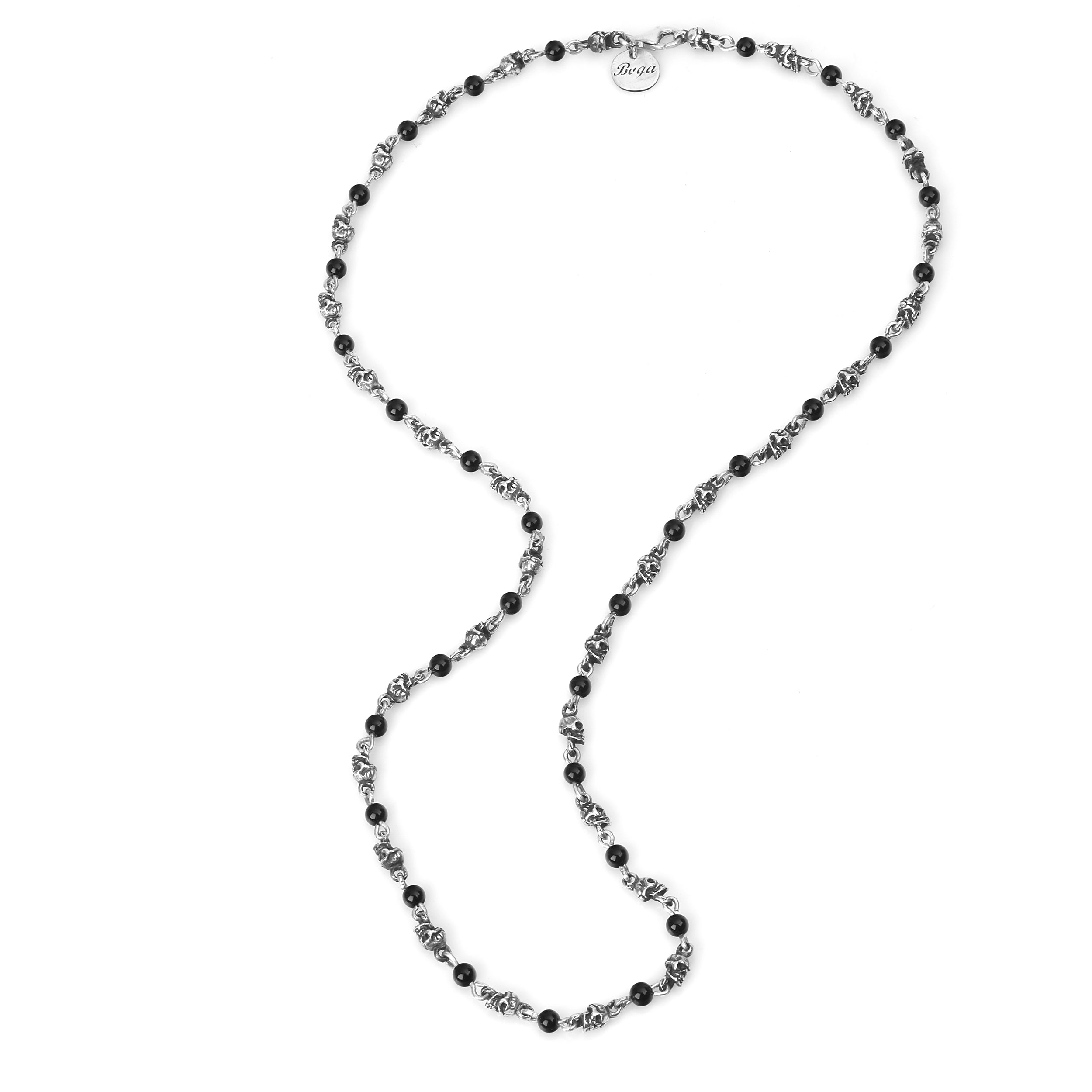 Skull Gemstone Chain Necklace in Sterling Silver