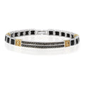 Skull Black Diamond Bridge 14K Sterling Silver in Sterling Silver & 14K Gold