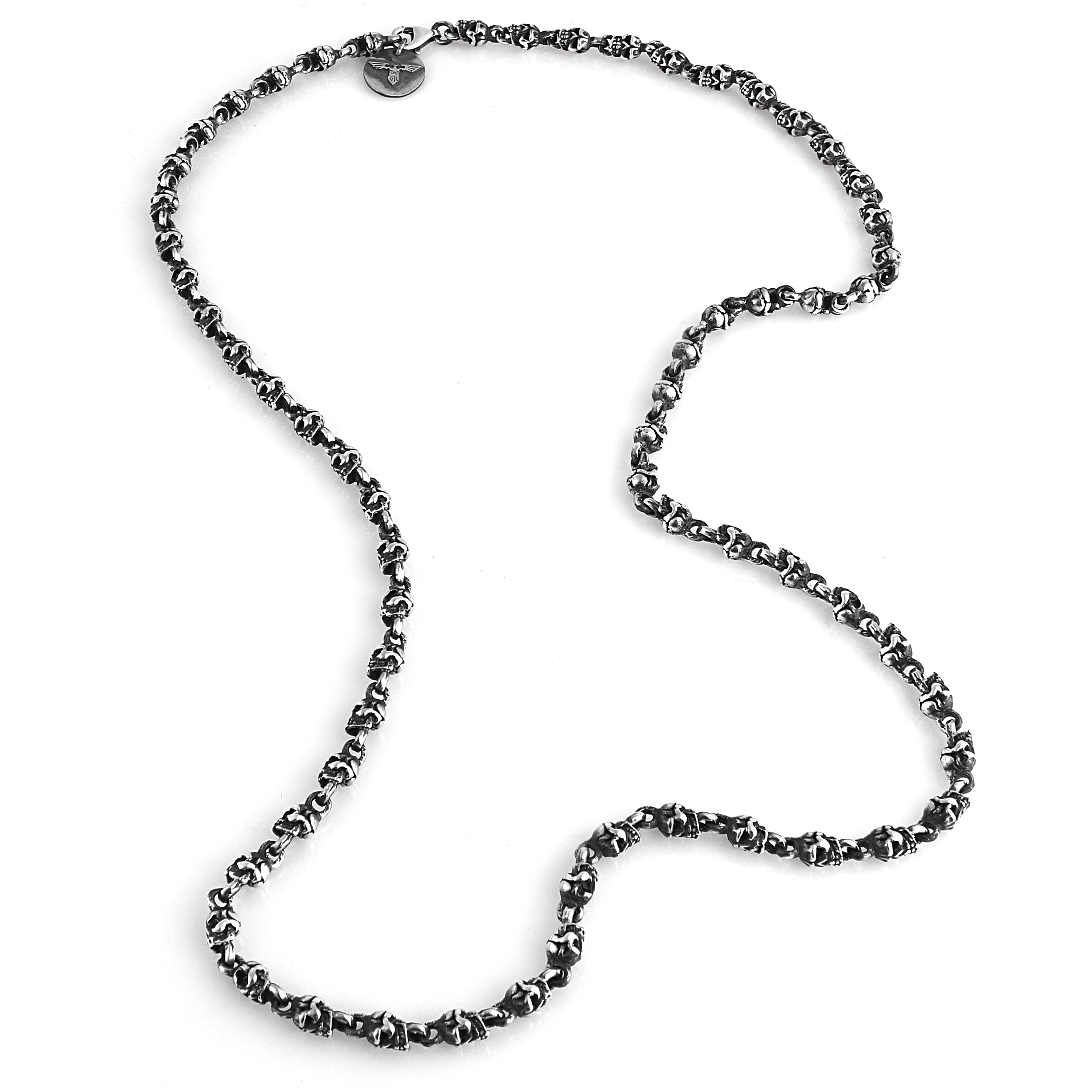 Skull Chain Necklace in Sterling Silver