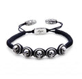 Skull Circular Snake Macrame Bracelet in Sterling Silver