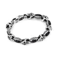 Skull Loop Gem Stone Chain Bracelet in Sterling Silver