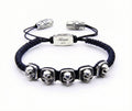 Skull Rds Snake Macrame Bracelet in Sterling Silver