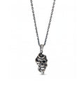 Skull Snake Necklace in Sterling Silver