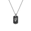 Skull Zircon Bubble Back Necklace in Sterling Silver