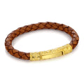 Sl-l Leather Bracelet in Sterling Silver