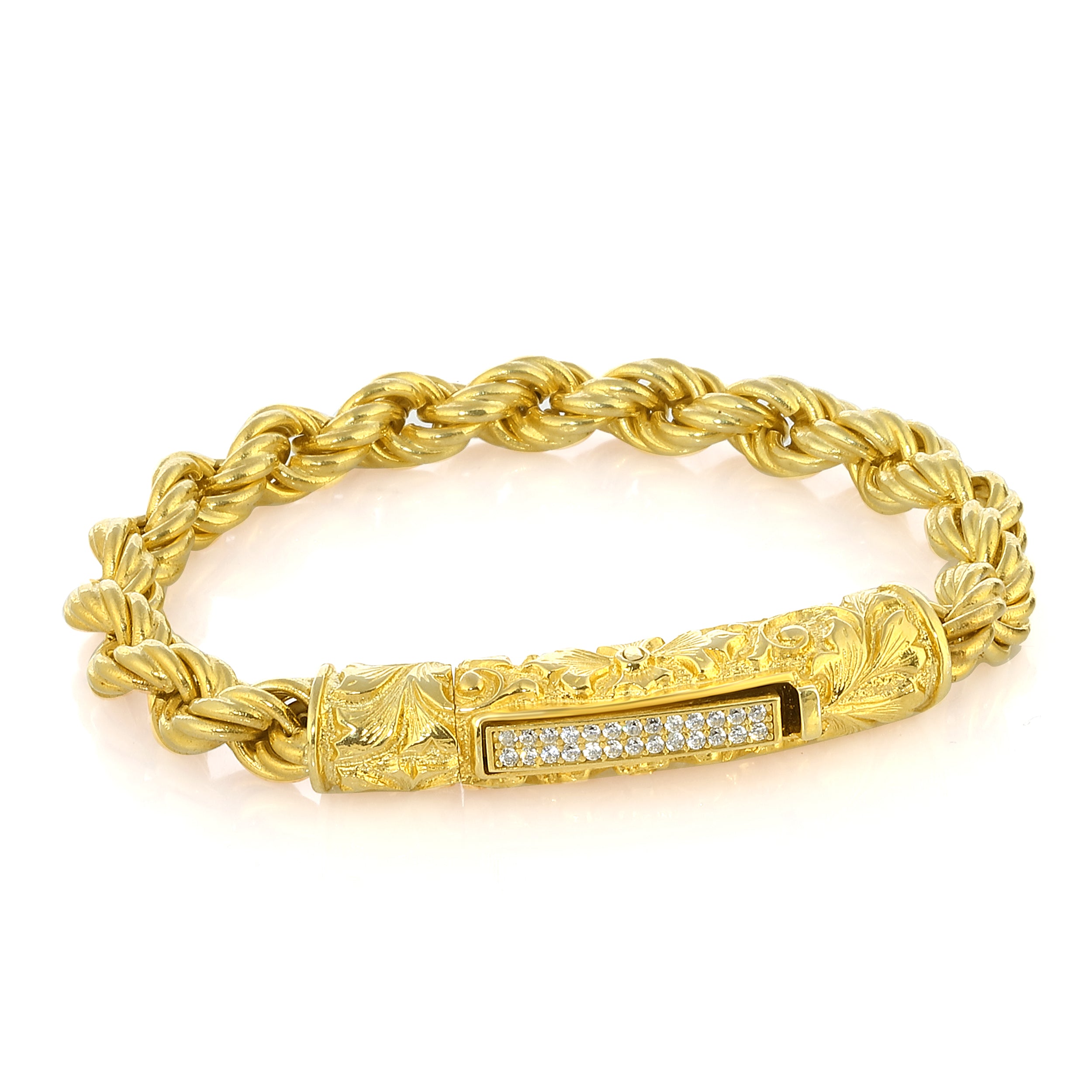 SL-L Zircon Auger Chain Bracelet in Sterling Silver