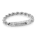 Sl-l Zircon Auger Chain Bracelet in Sterling Silver