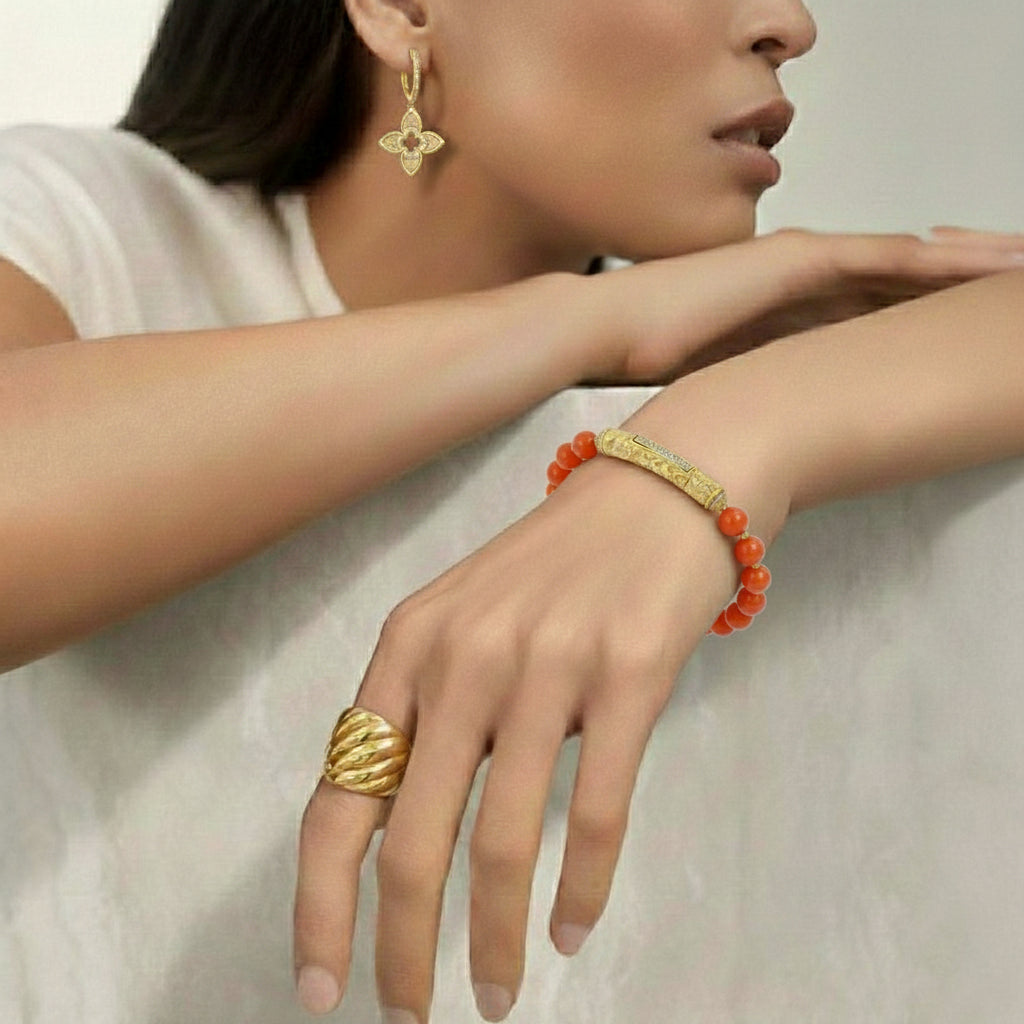 Sl-l Zircon Gem Stone Bracelet in Sterling Silver