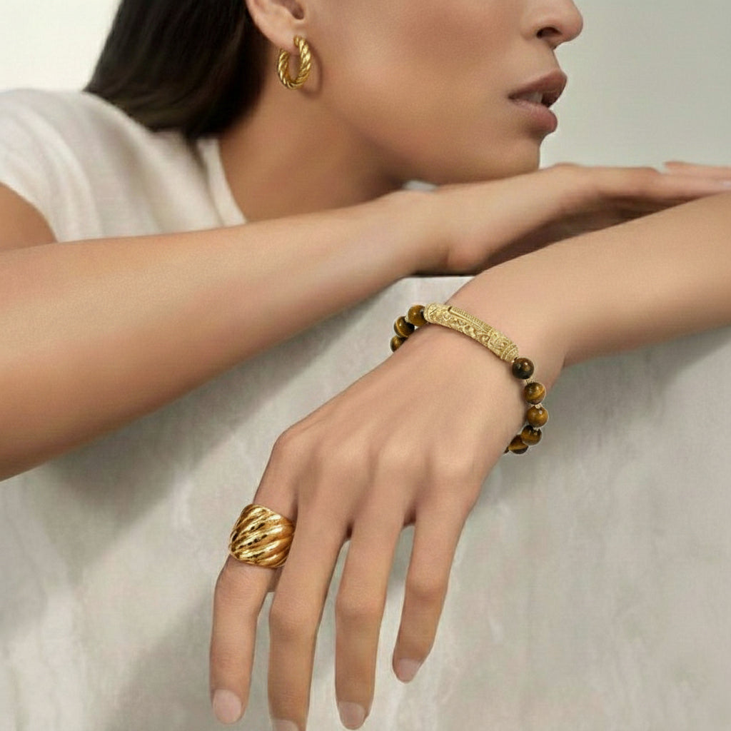 Sl-l Zircon Gem Stone Bracelet in Sterling Silver