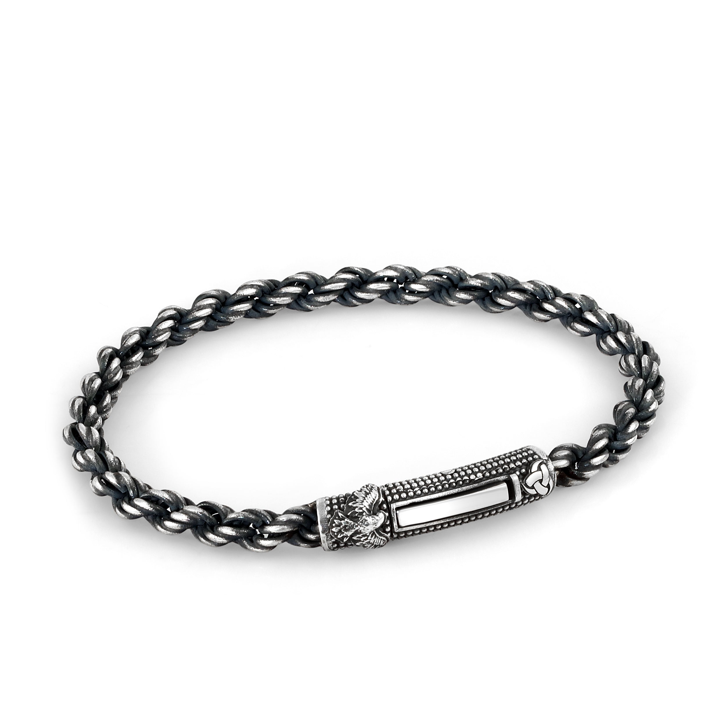 Sl-m Eagle Auger Chain Bracelet in Sterling Silver