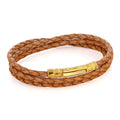 Sl-s Long Leather Bracelet in Sterling Silver