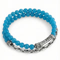 Sl M-arc Chain Gem Stone Bracelet in Sterling Silver
