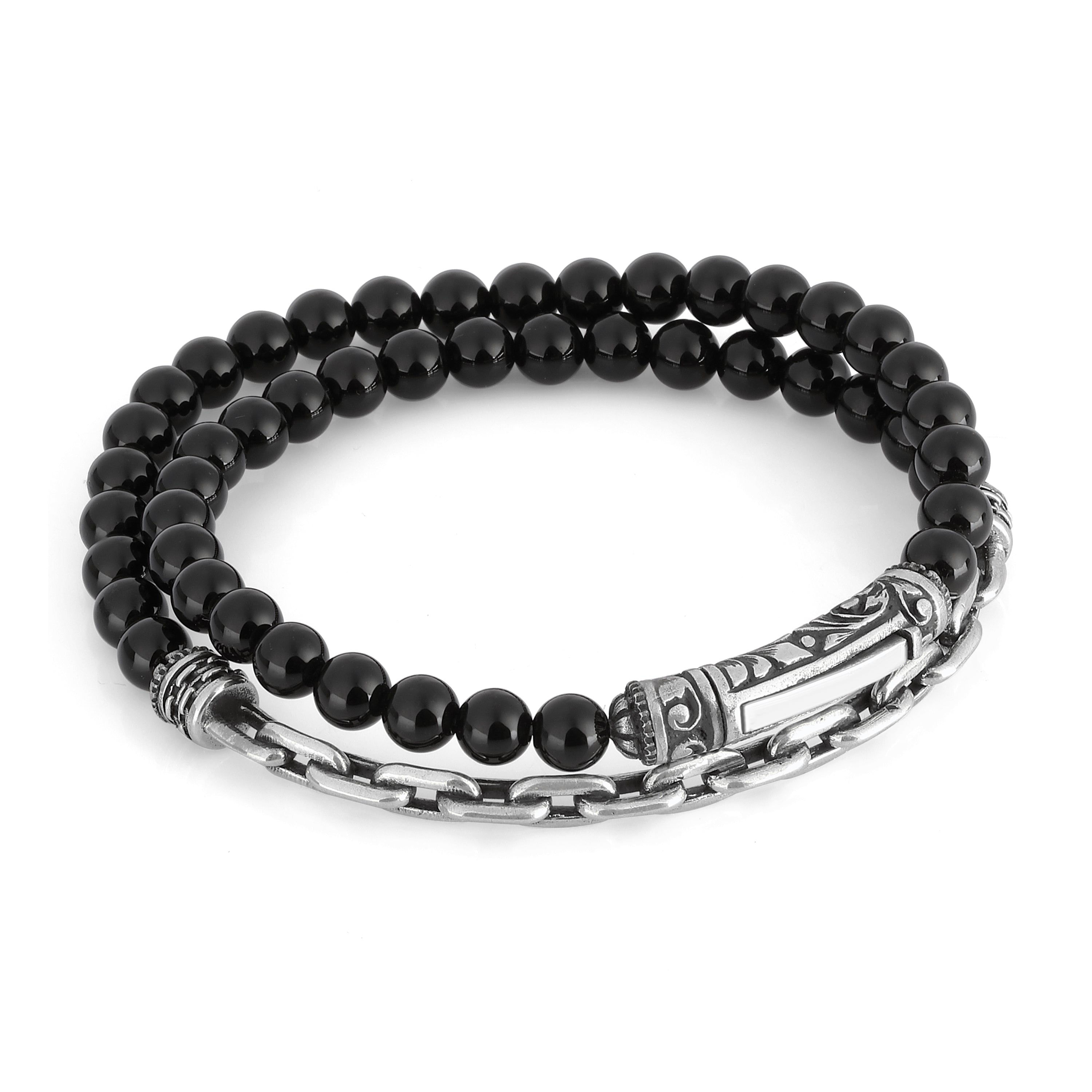 Sl M-arc Chain Gem Stone Bracelet in Sterling Silver
