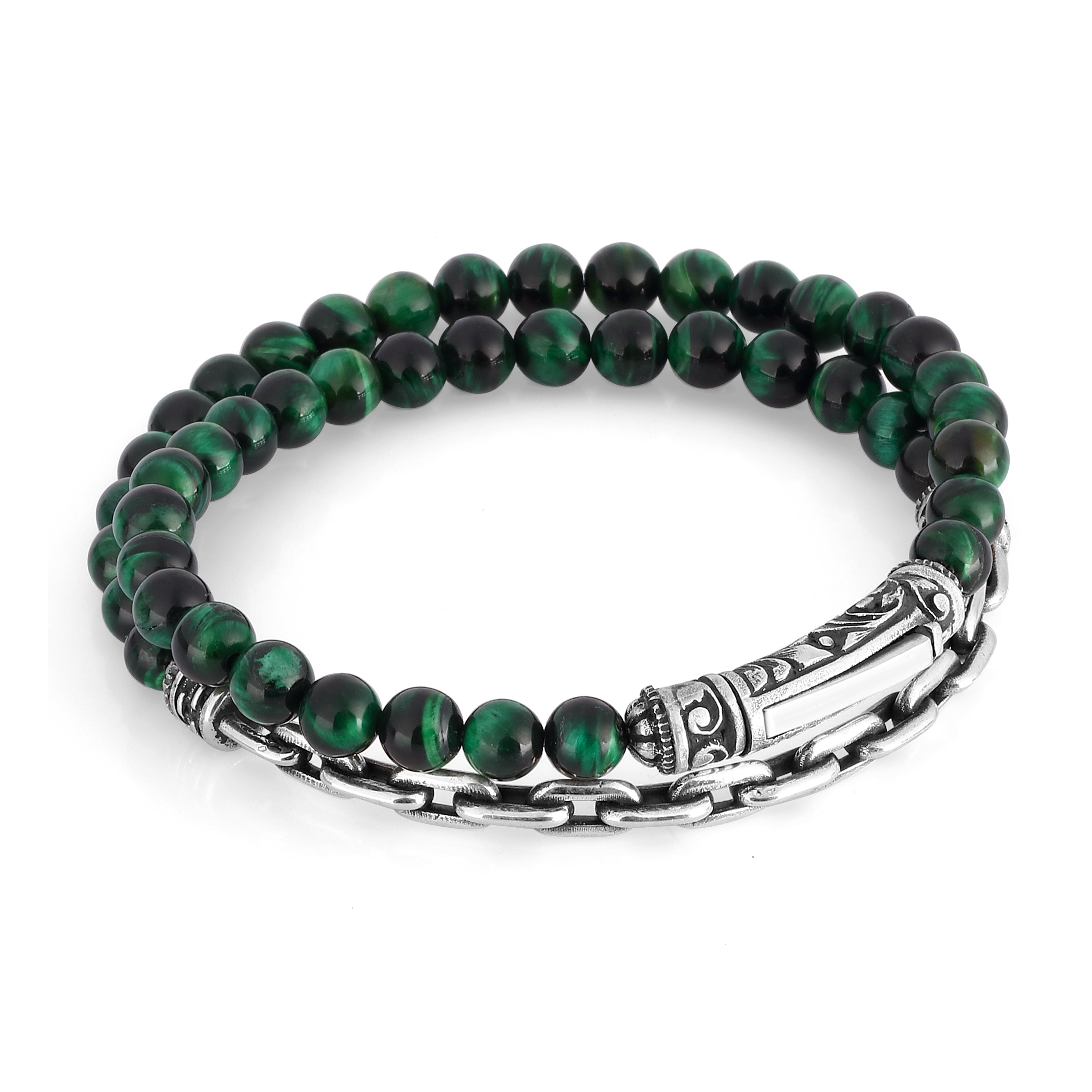 Sl M-arc Chain Gem Stone Bracelet in Sterling Silver