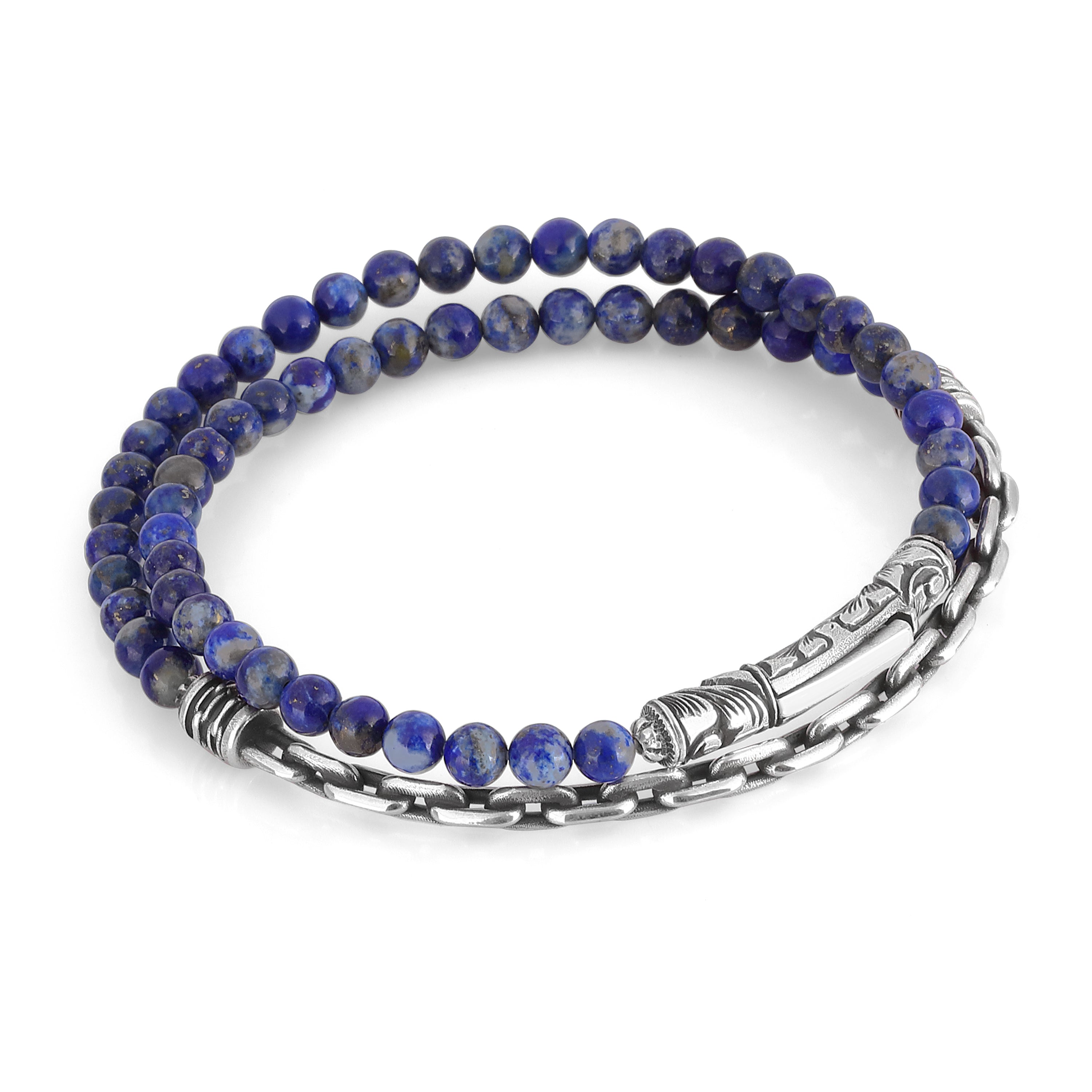 Sl S-arc Chain Gem Stone Bracelet in Sterling Silver