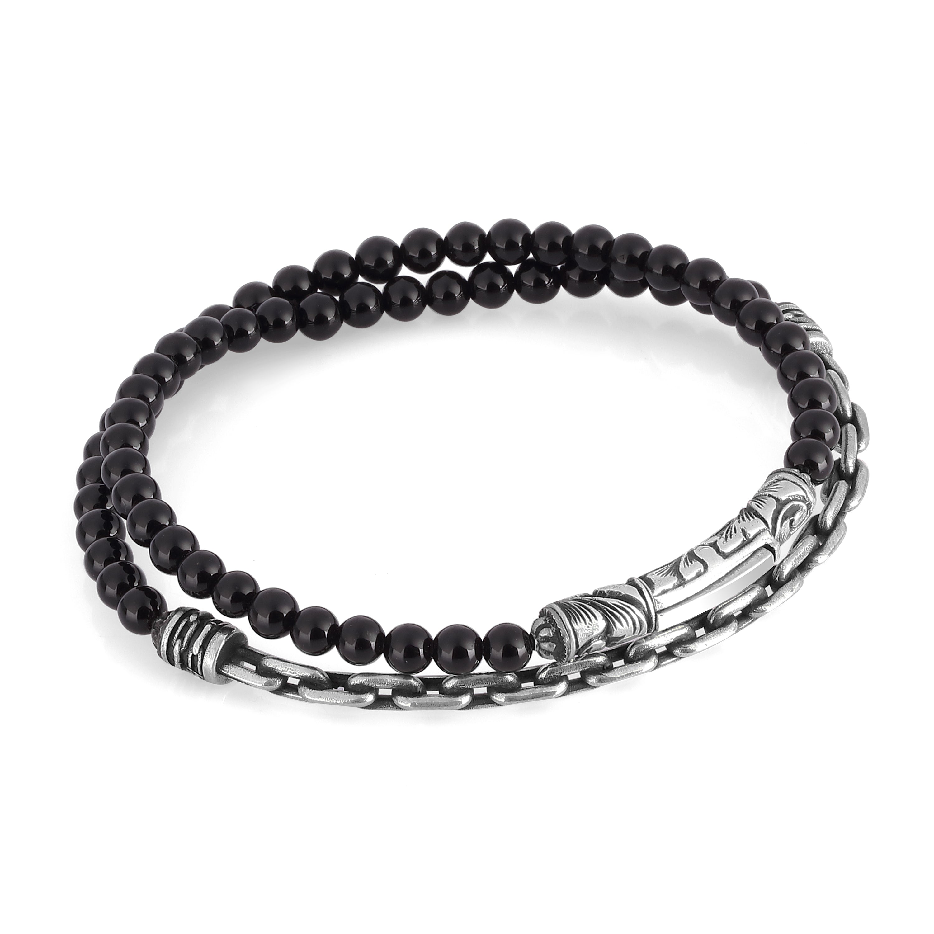Sl S-arc Chain Gem Stone Bracelet in Sterling Silver
