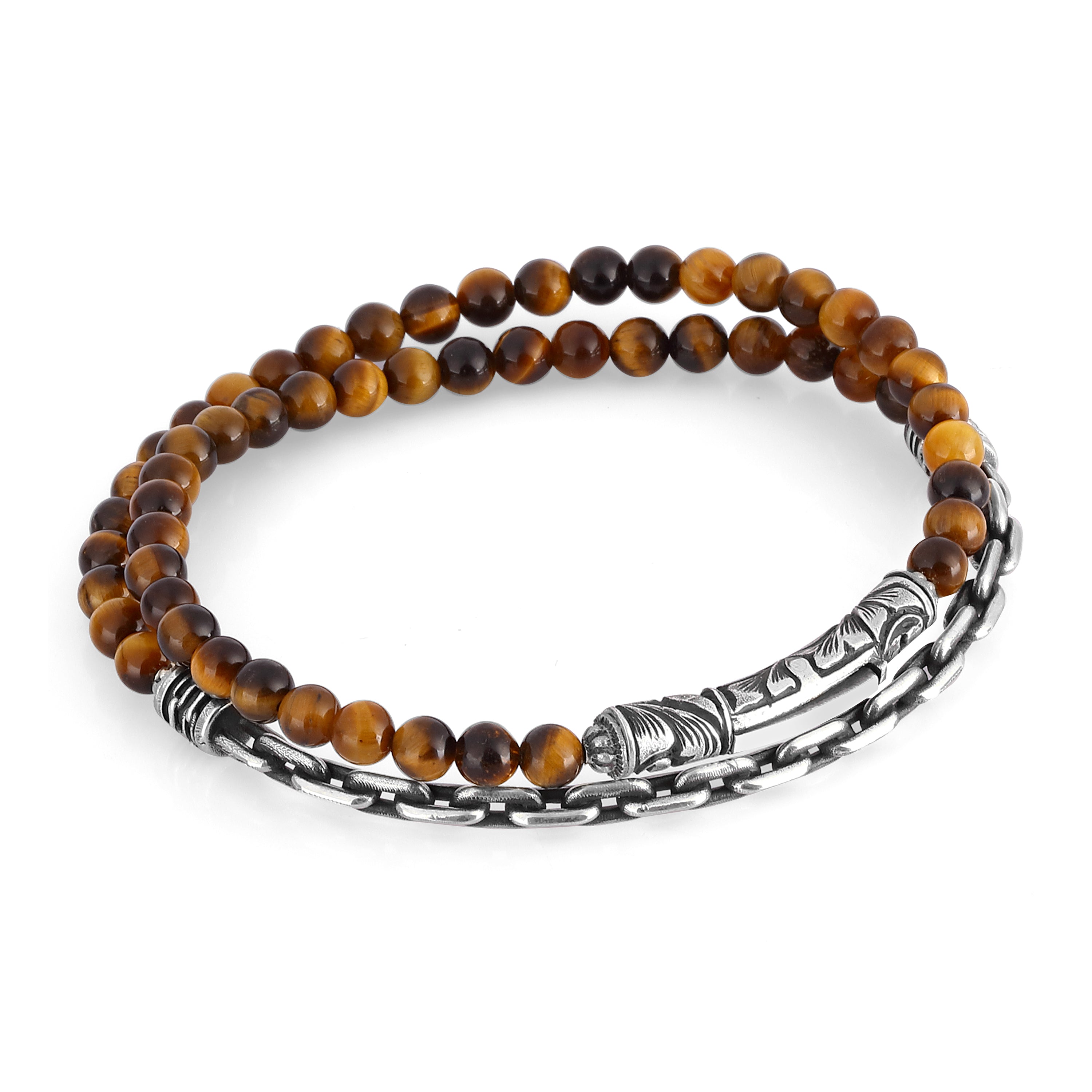 Sl S-arc Chain Gem Stone Bracelet in Sterling Silver