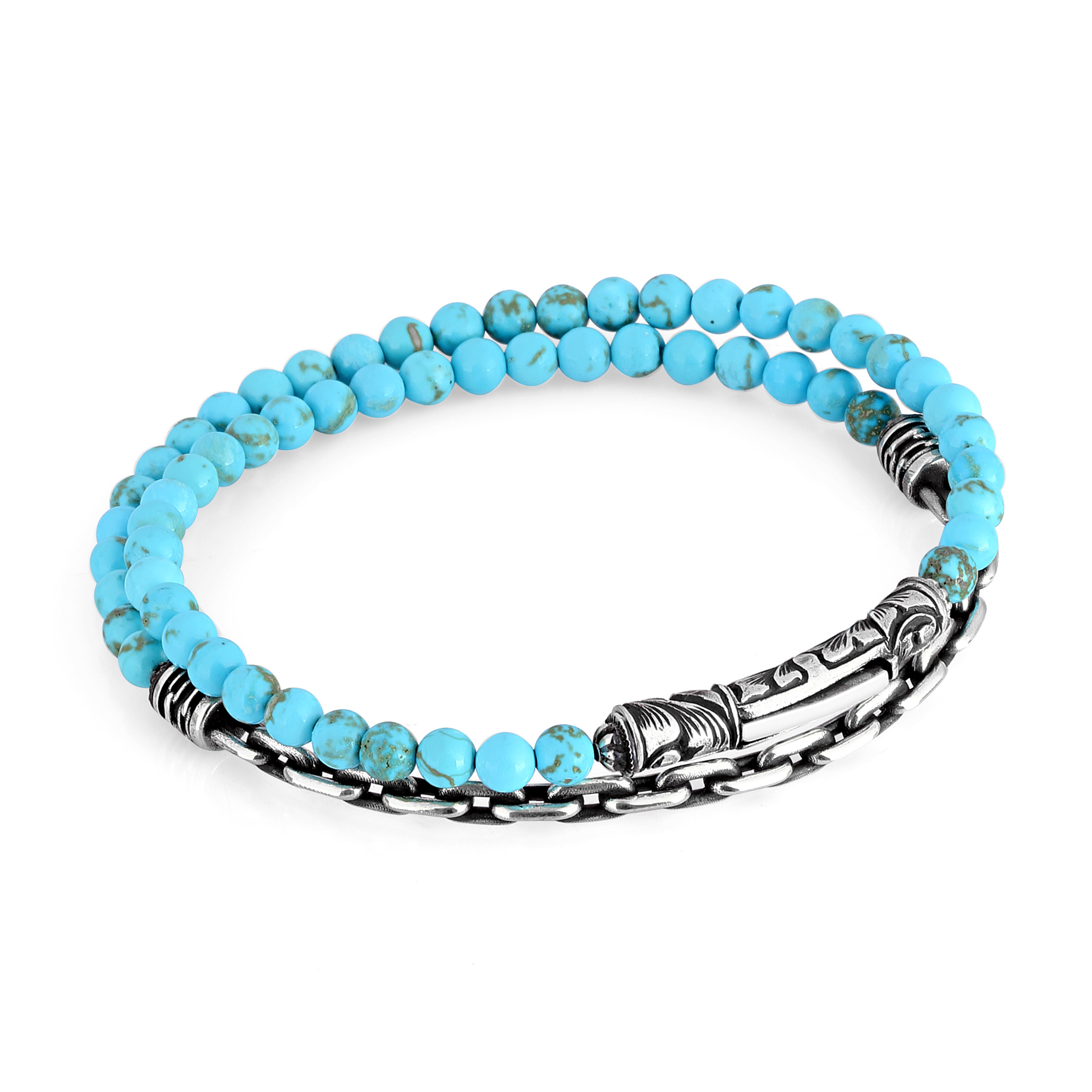 Sl S-arc Chain Gem Stone Bracelet in Sterling Silver