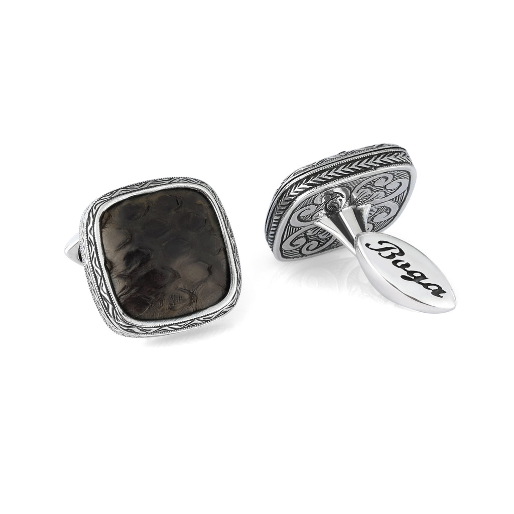 Snake Radius Cufflinks in Sterling Silver