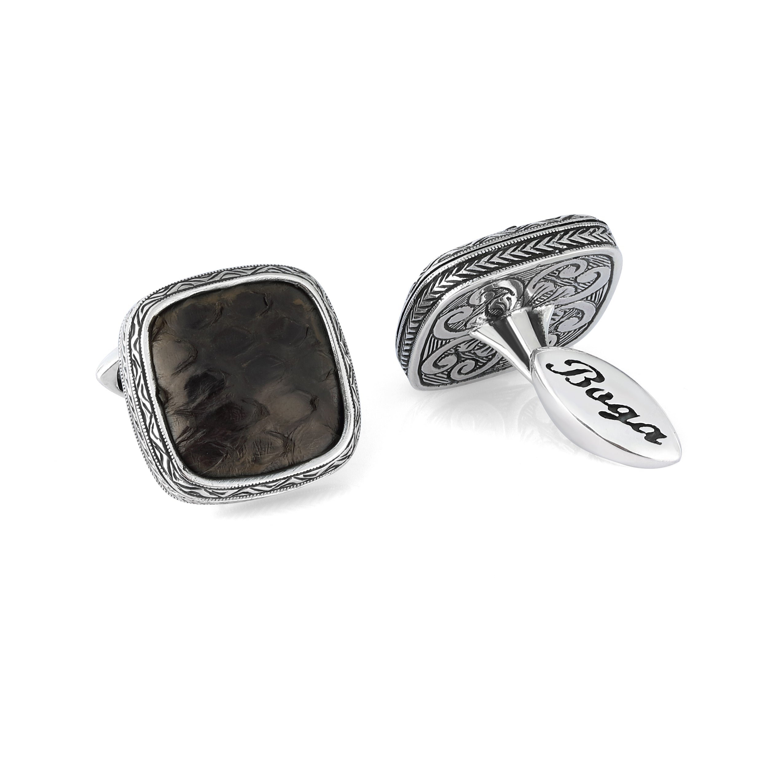 Snake Radius Cufflinks in Sterling Silver