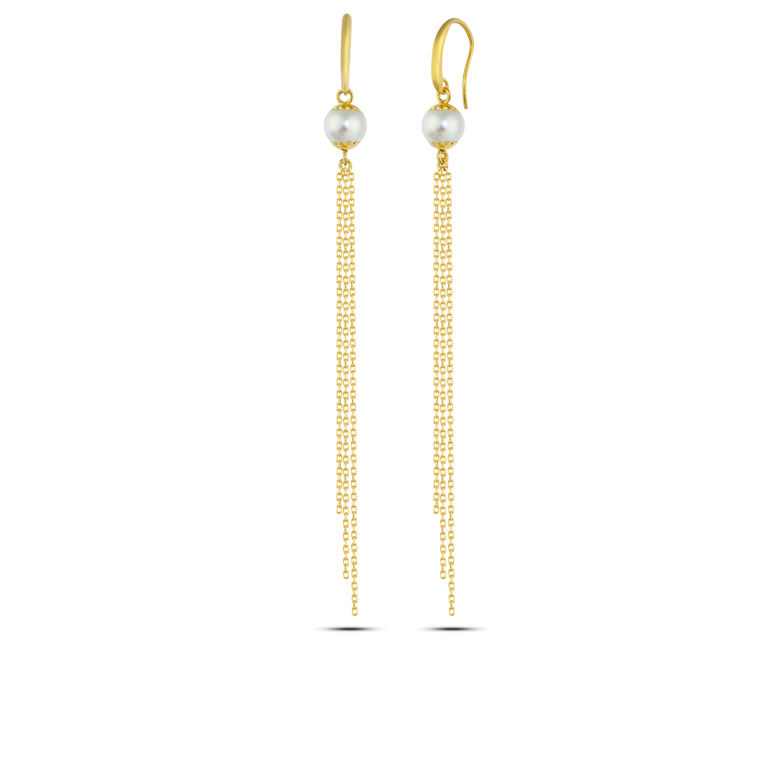 Sphere Gemstone Chn Earring in Sterling Silver