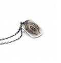 Spider Skull Tag Necklace, Sterling Silver