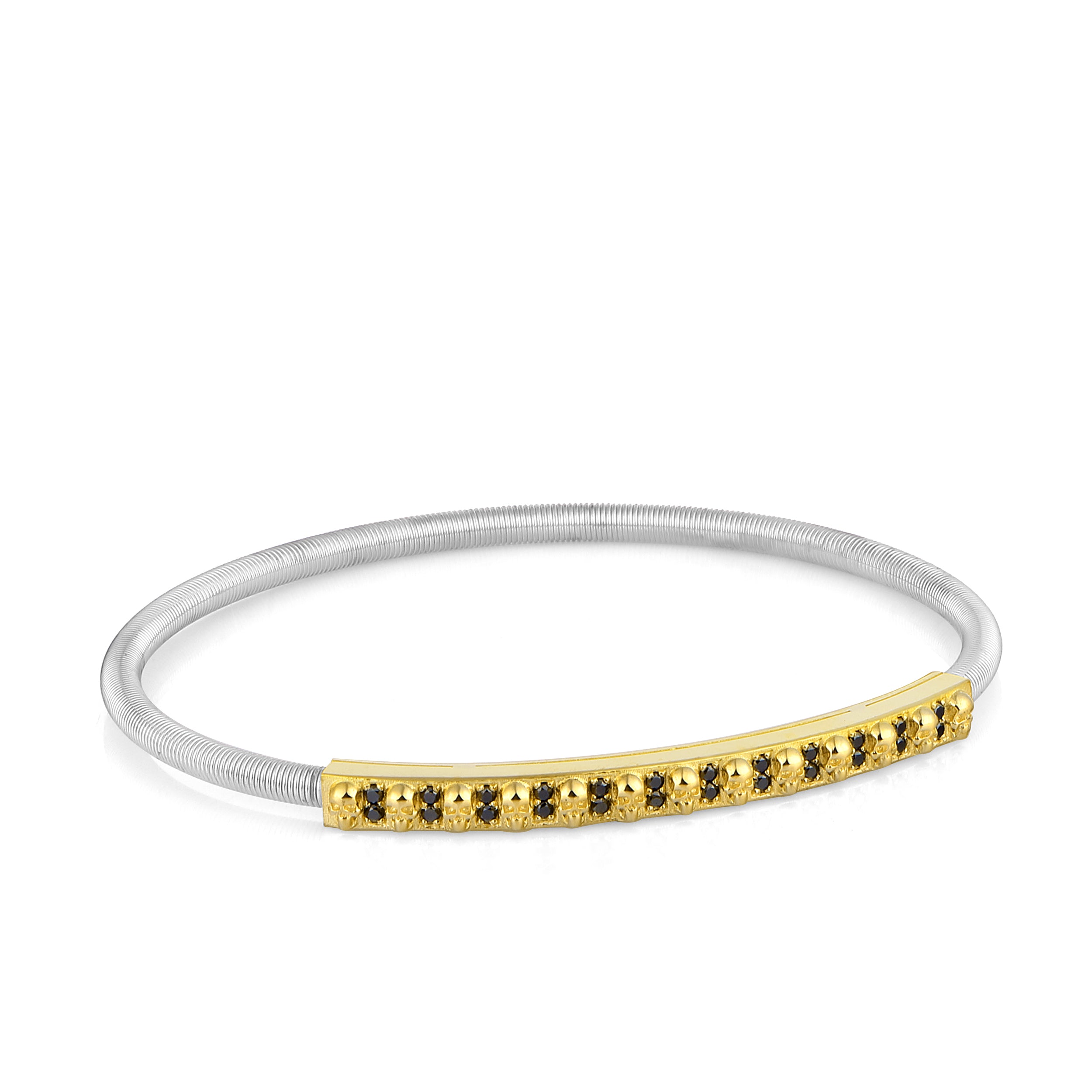Spring Skull Black Diamond in 14K Gold