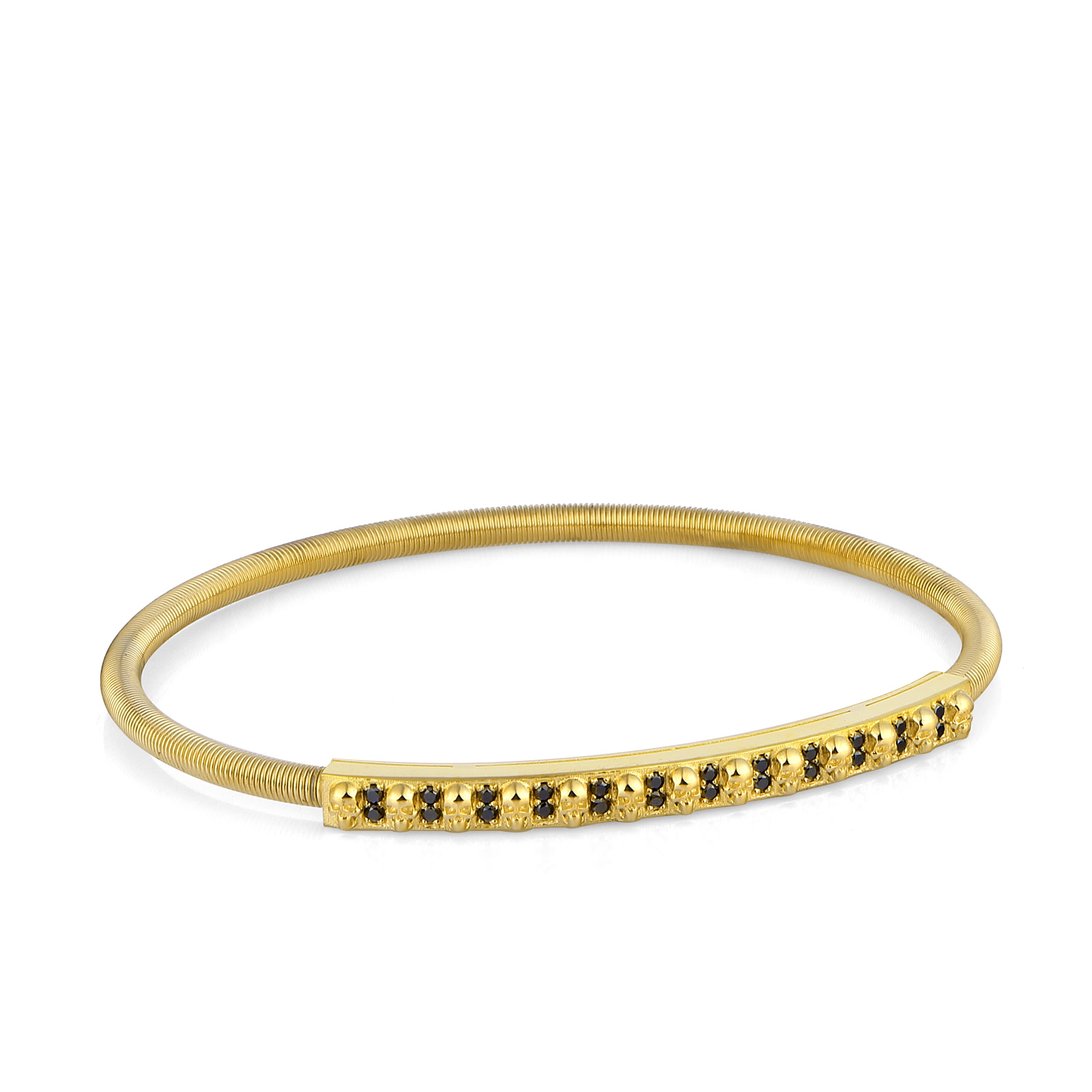 Spring Skull Black Diamond in 14K Gold