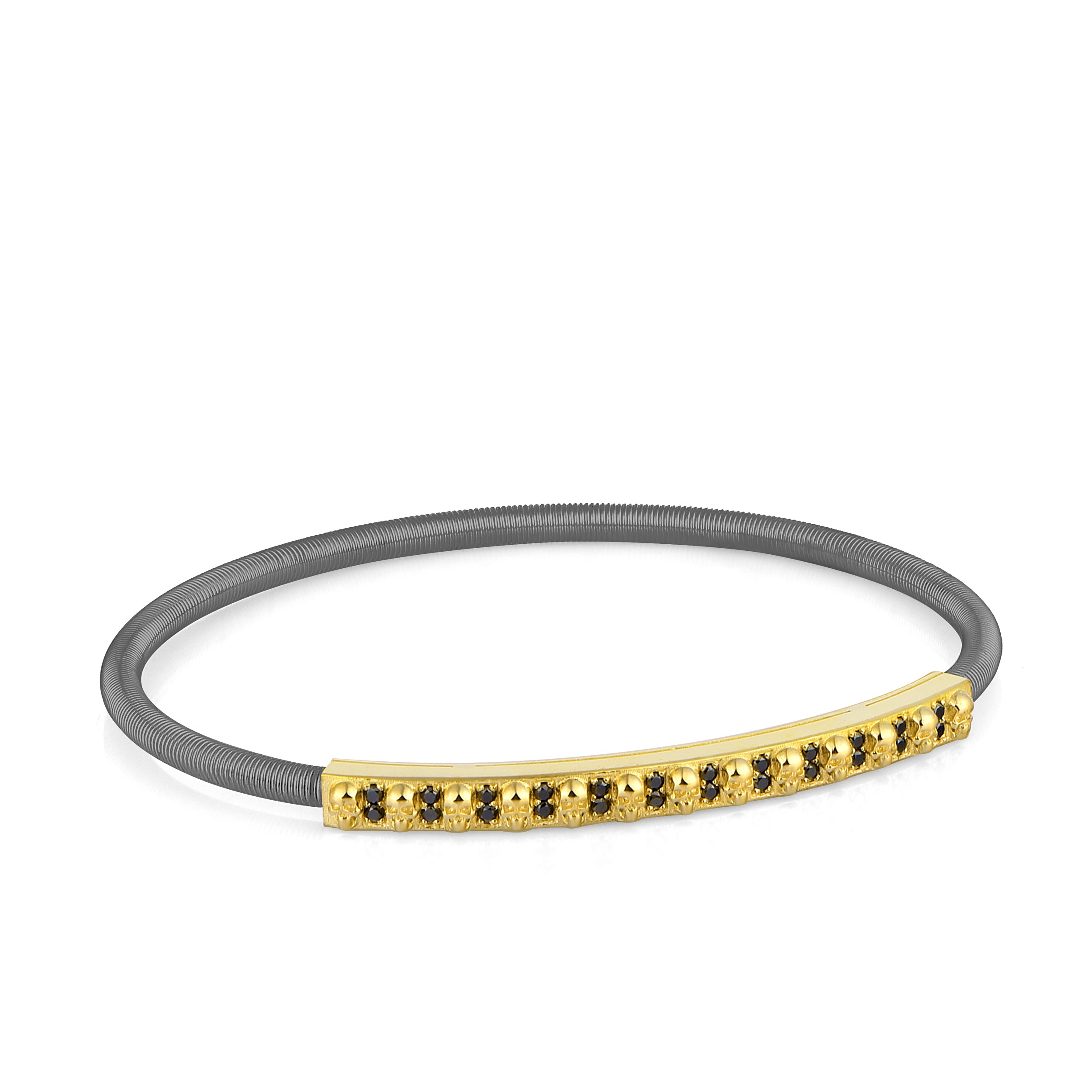 Spring Skull Black Diamond in 14K Gold