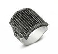Square Black Pave Zircon Ring in Sterling Silver