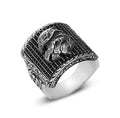 Square Black Pave Zircon Eagle Ring in Sterling Silver