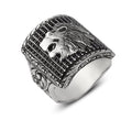 Square Black Pave Zircon Lion Ring in Sterling Silver