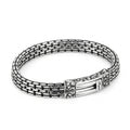 Square Double Engraved It Chain Bracelet in Sterling Silver