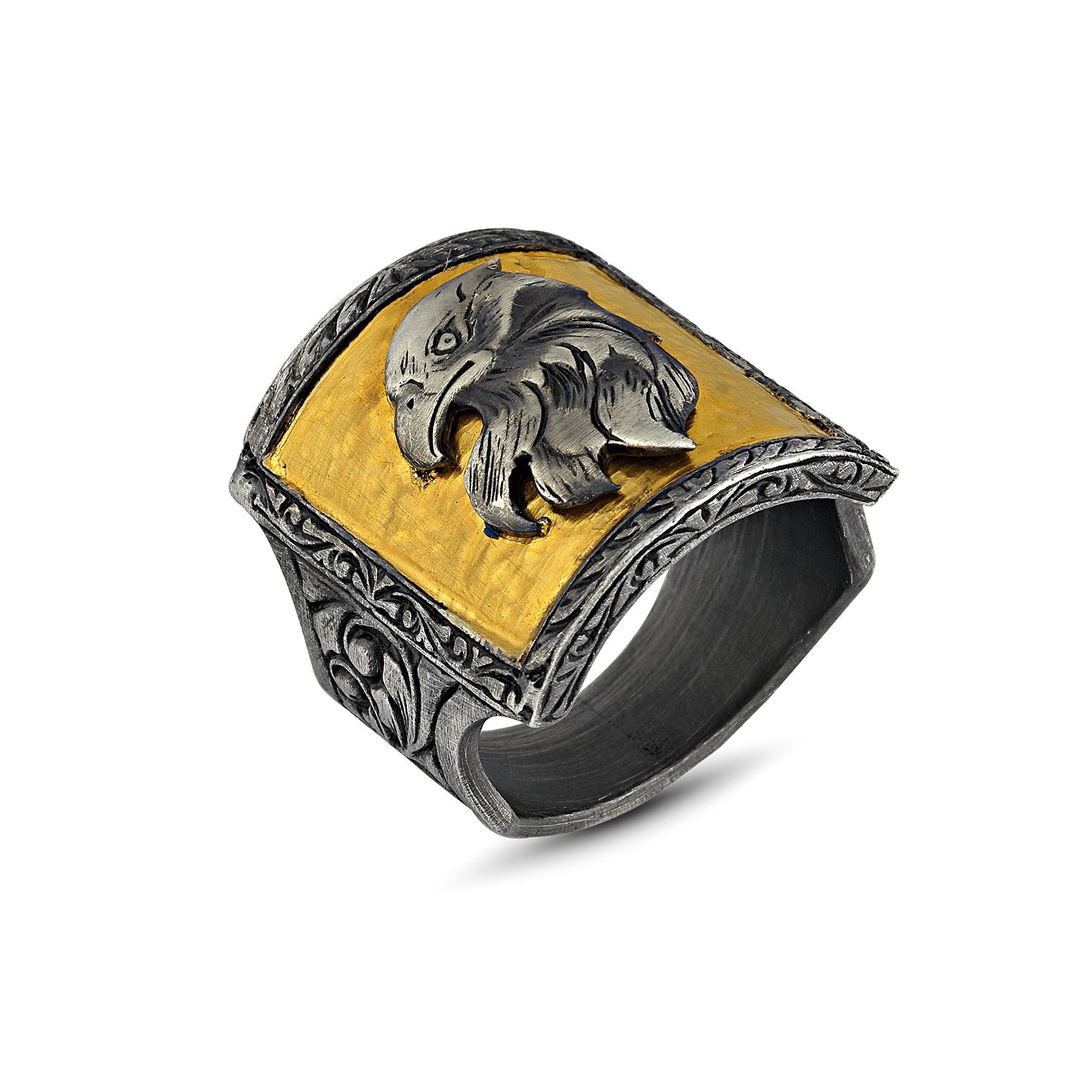 Square Eagle 24K Sterling Silver in Sterling Silver & 24K Gold