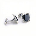 Square Radius Gemstone Cufflinks in Sterling Silver