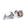 Square Radius Gemstone Cufflinks in Sterling Silver