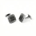 Square Radius Zircon Cufflinks in Sterling Silver