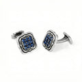 Square Radius Zircon Cufflinks in Sterling Silver