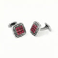 Square Radius Zircon Cufflinks in Sterling Silver